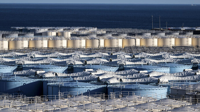 图一 福岛县大熊市，东京电力公司(TEPCO)福岛第一核电站的污水储罐