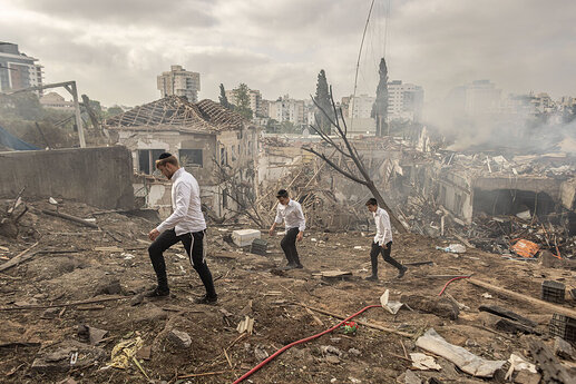 以色列遭伊朗导弹攻击图片