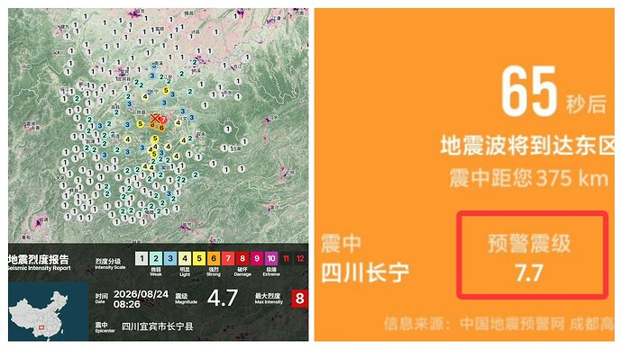 地震预警偏差过大
